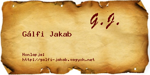 Gálfi Jakab névjegykártya
